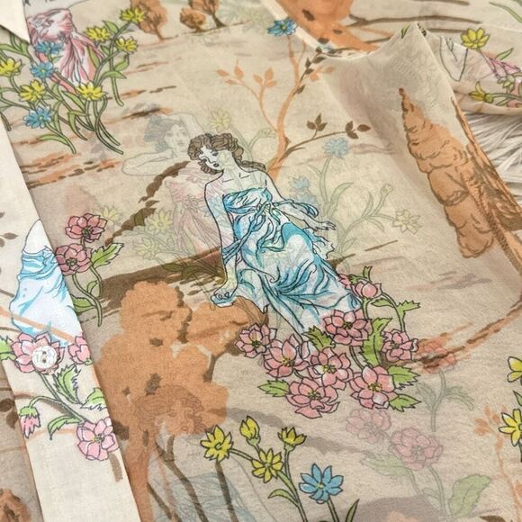 Vintage loubella extendables 1970s dagger collar blouse - Picture 5 of 7